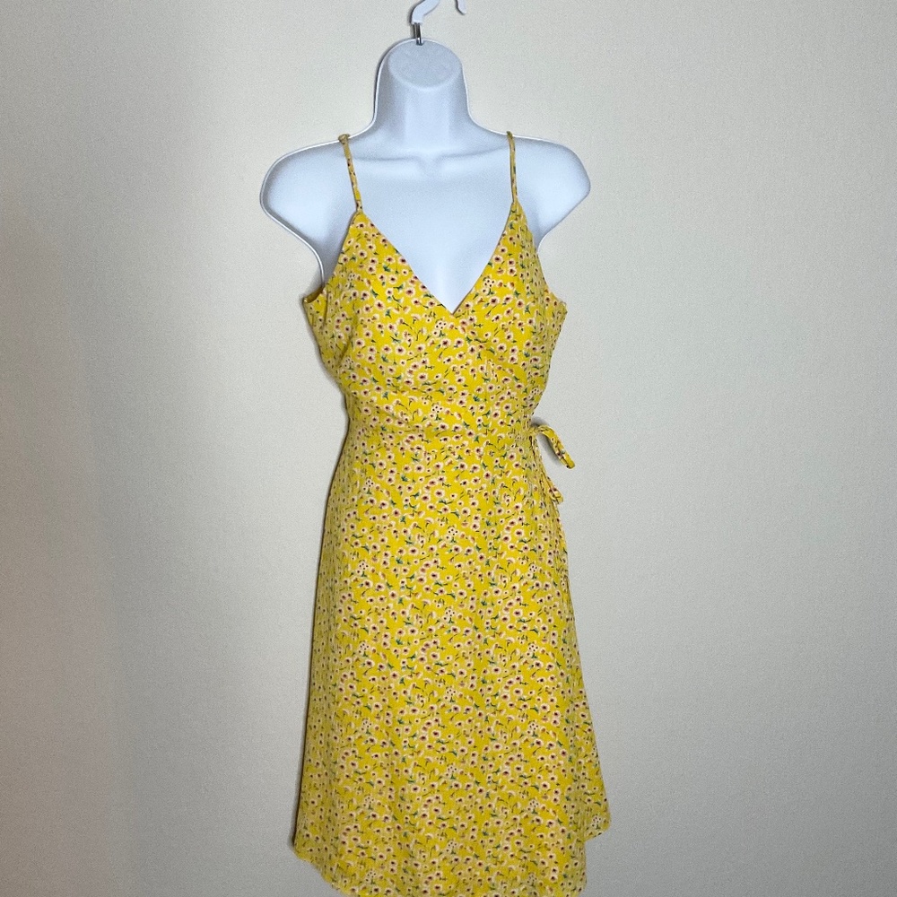 Gilli Floral Print Mustard Dress - Size S